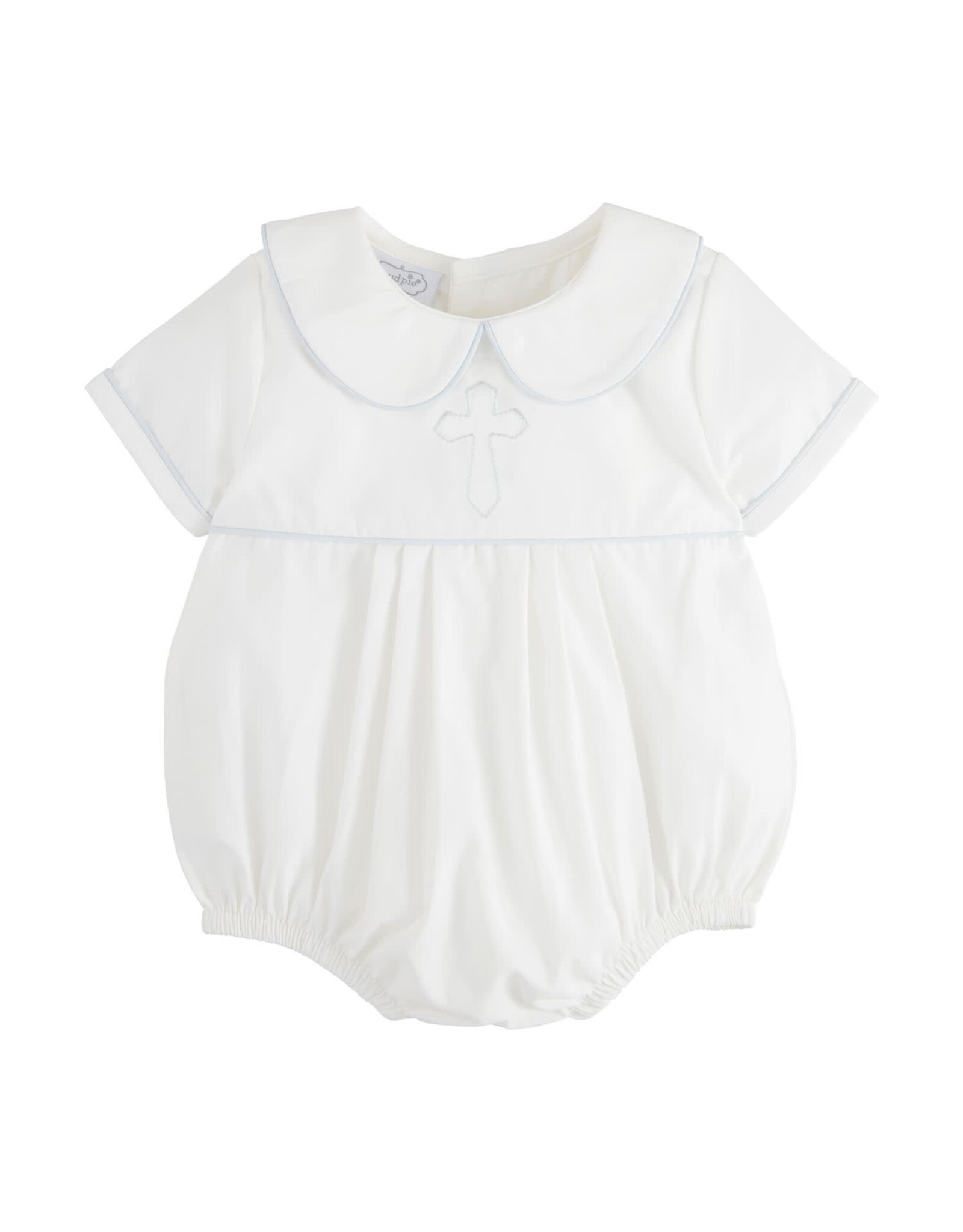 Mud Pie Baptism (Christening) Romper, Cross Poplin Bubble -