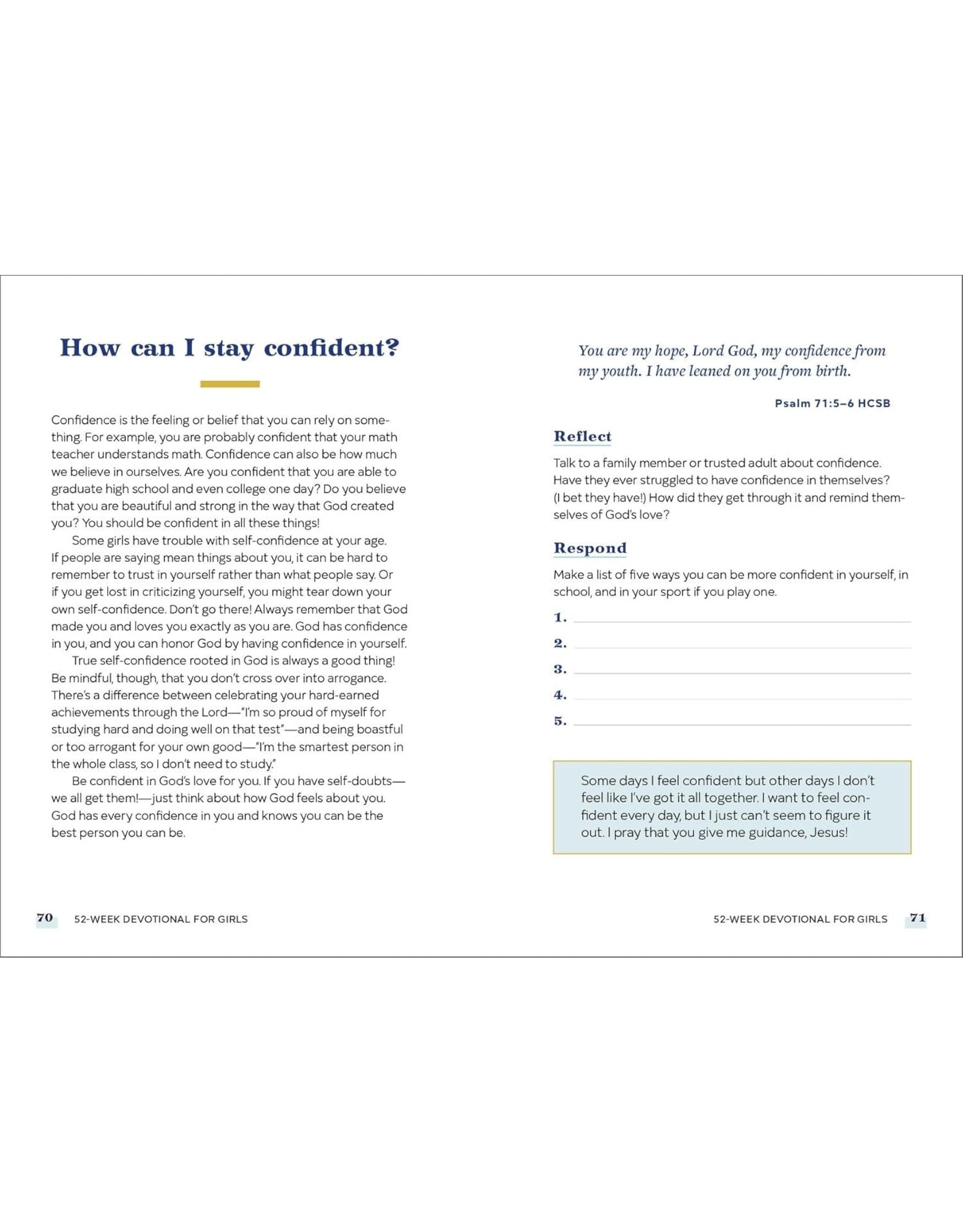 Callisto Kids 52-Week Devotional for Girls: Prayers for Growth & Inspiration