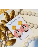 The Rosary Potter Earrings - St. Therese of Lisieux, Handmade