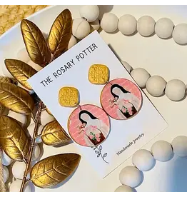 The Rosary Potter Earrings - St. Therese of Lisieux, Handmade