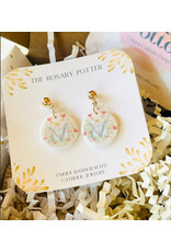 The Rosary Potter Earrings - Mary Monogram, Pastel, Handmade