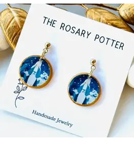 The Rosary Potter Earrings - Stella Maris, Handmade