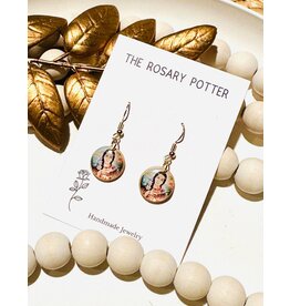 The Rosary Potter Earrings - Kateri Tekakwitha , Handmade