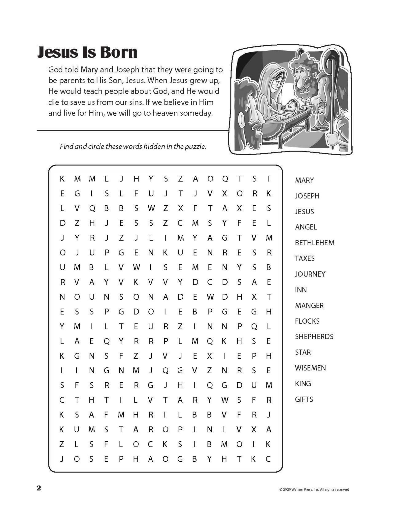 Warner Press New Testament Bible Activity Book - Classroom Resource