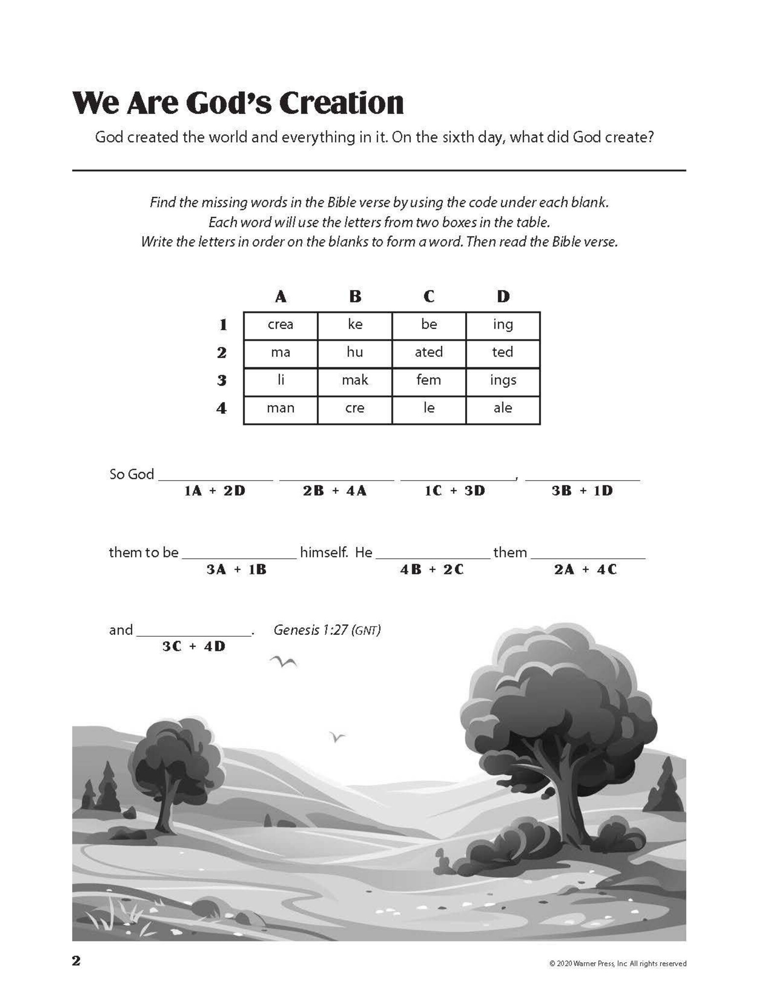 Warner Press Old Testament Bible Activity Book - Classroom Resource