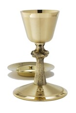 Alviti Creations Chalice, Gold Plated 9" Ht, 14oz, Gallian Symbol