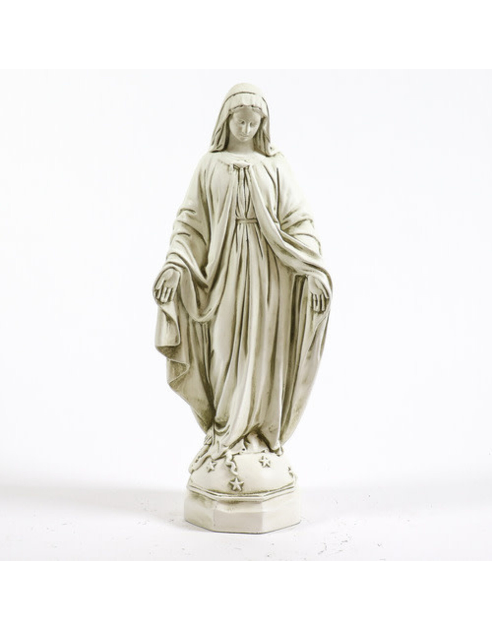 Orlandi Our Lady of Grace Outdoor Statue - Fiberglass, Antique Stone Finish (26")
