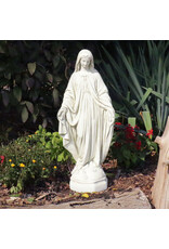 Orlandi Our Lady of Grace Outdoor Statue - Fiberglass, Antique Stone Finish (26")
