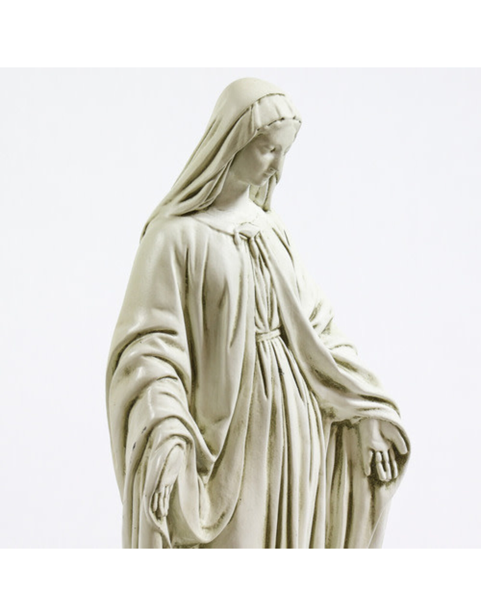 Orlandi Our Lady of Grace Outdoor Statue - Fiberglass, Antique Stone Finish (26")