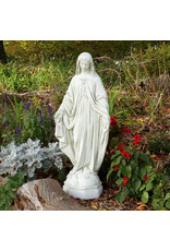 Orlandi Our Lady of Grace Outdoor Statue - Fiberglass, Antique Stone Finish (26")