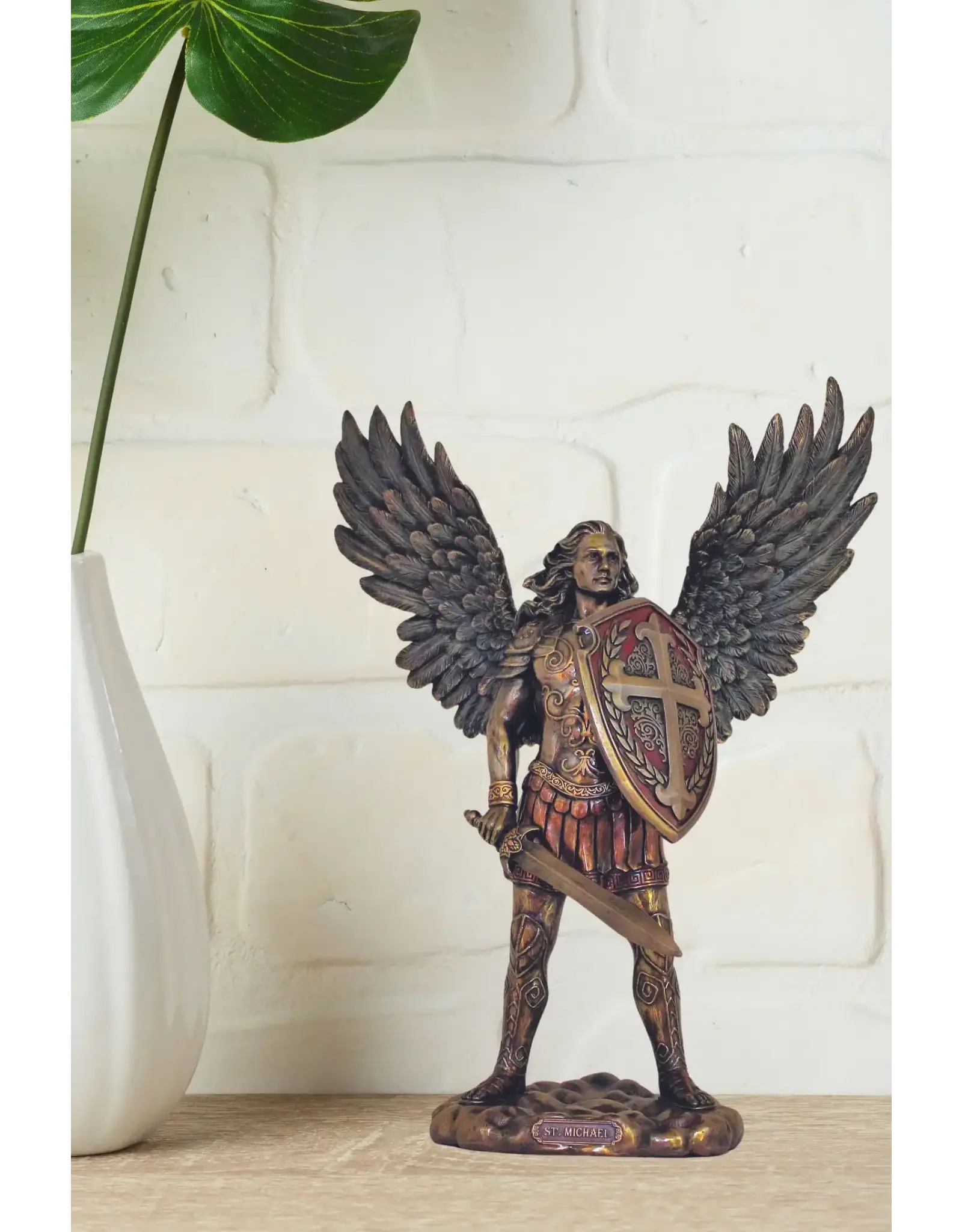 Goldscheider St. Michael (without devil) Statue - Bronze (13.5")