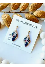 The Rosary Potter Earrings - Mary Undoer of Knots Diamond, Handmade