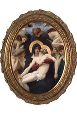 Nelson Art La Pieta Oval Framed Canvas Picture 12x16