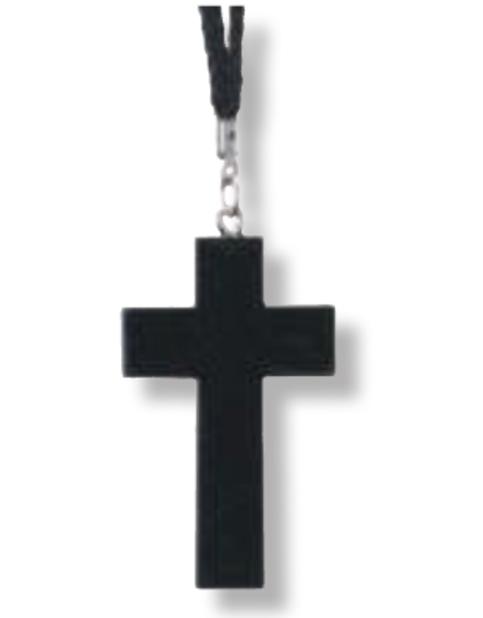 Religious Art Pendant - Black Cross (2" Cross, 30" Cord)
