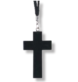 Religious Art Pendant - Black Cross (2" Cross, 30" Cord)