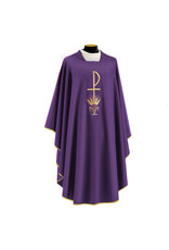 Solivari Chasuble 305 Primavera Fabric, Chi Rho/Wheat