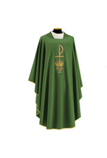 Solivari Chasuble 305 Primavera Fabric, Chi Rho/Wheat