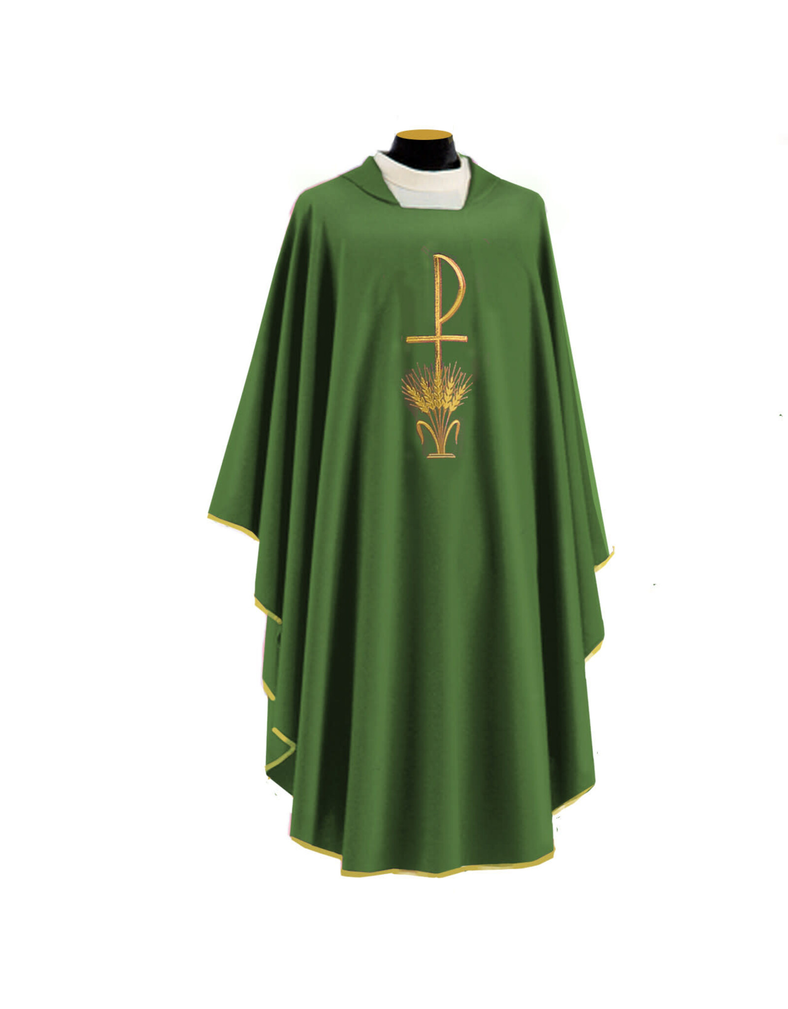 Solivari Chasuble 305 Primavera Fabric, Chi Rho/Wheat