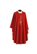 Solivari Chasuble 305 Primavera Fabric, Chi Rho/Wheat