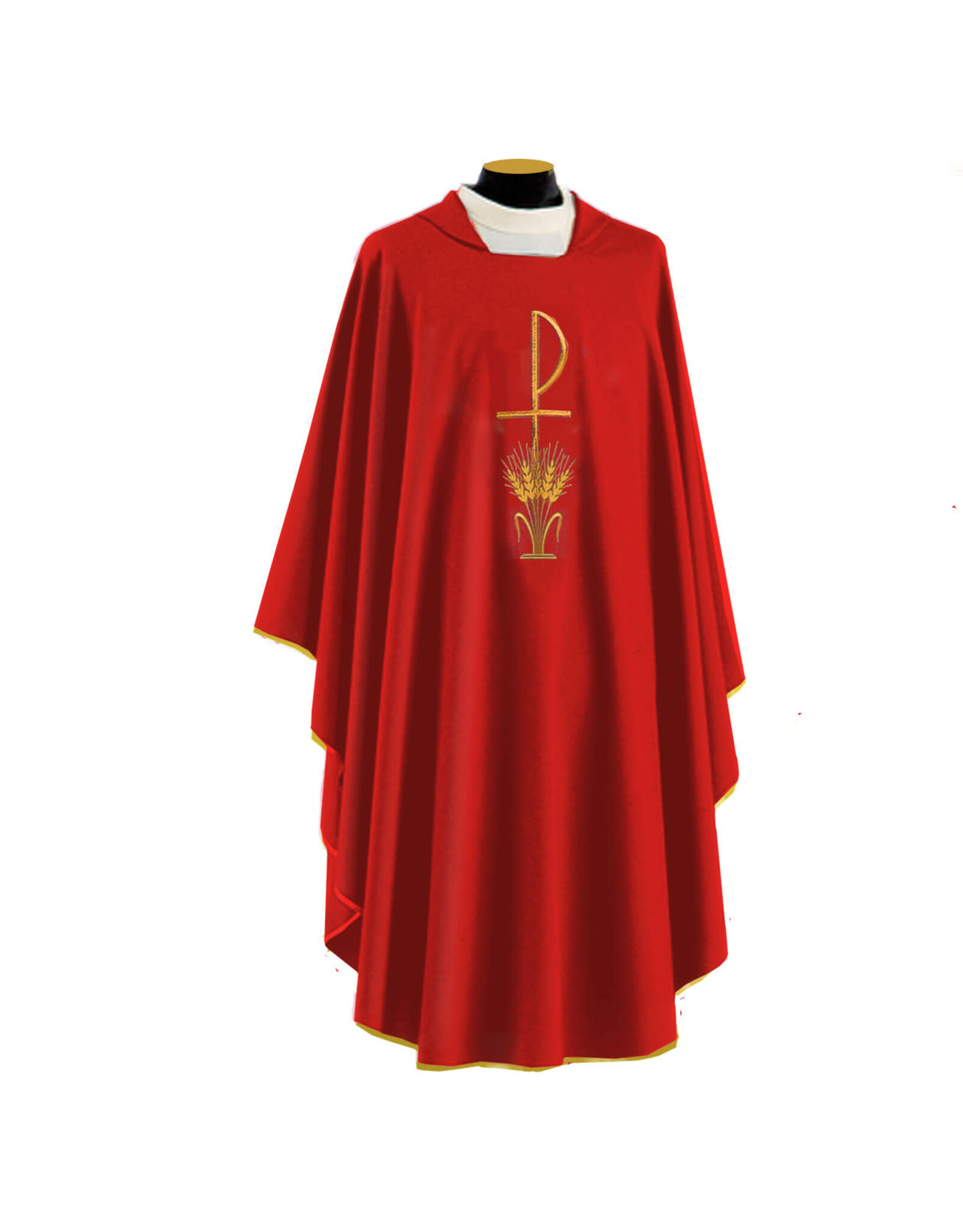 Solivari Chasuble 305 Primavera Fabric, Chi Rho/Wheat