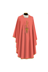 Solivari Chasuble 305 Primavera Fabric, Chi Rho/Wheat