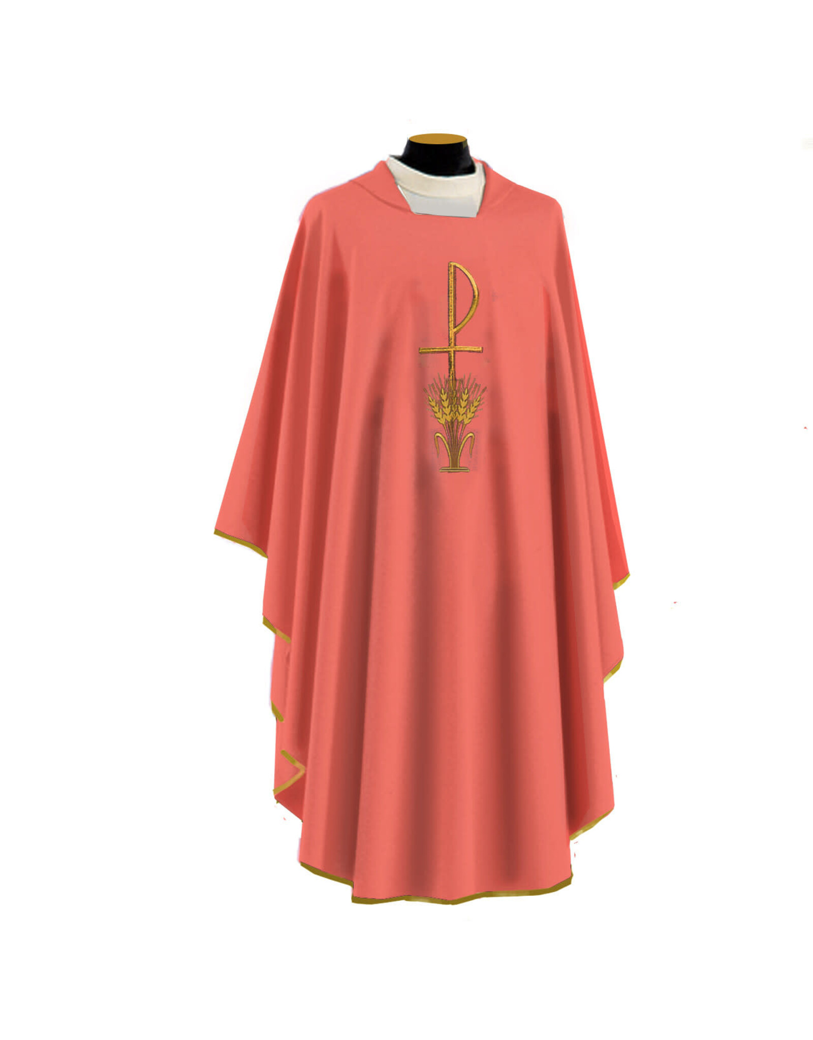 Solivari Chasuble 305 Primavera Fabric, Chi Rho/Wheat