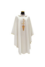 Solivari Chasuble 305 Primavera Fabric, Chi Rho/Wheat