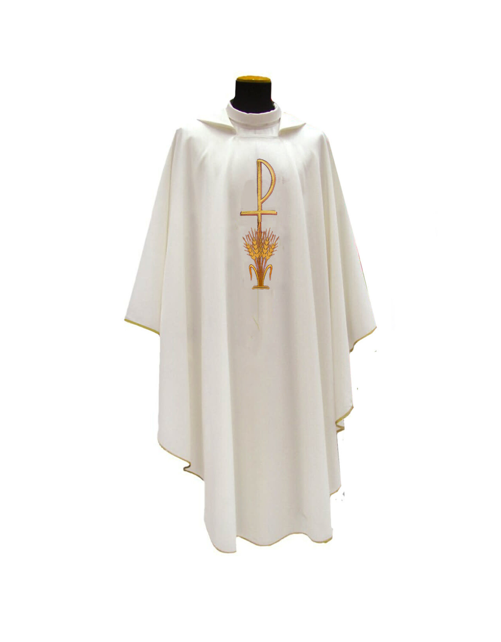 Solivari Chasuble 305 Primavera Fabric, Chi Rho/Wheat