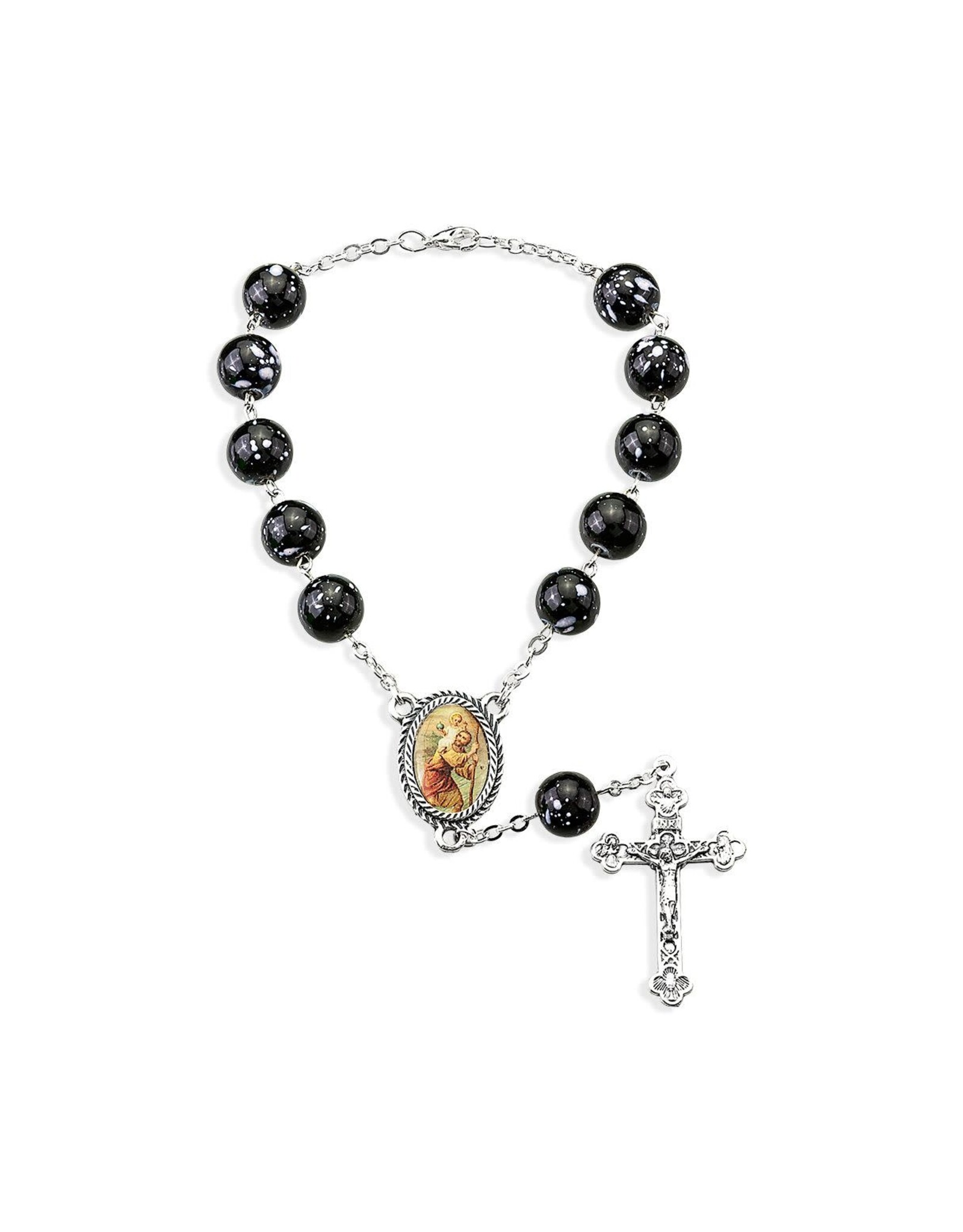 Hirten Auto Rosary - St. Christopher, Black