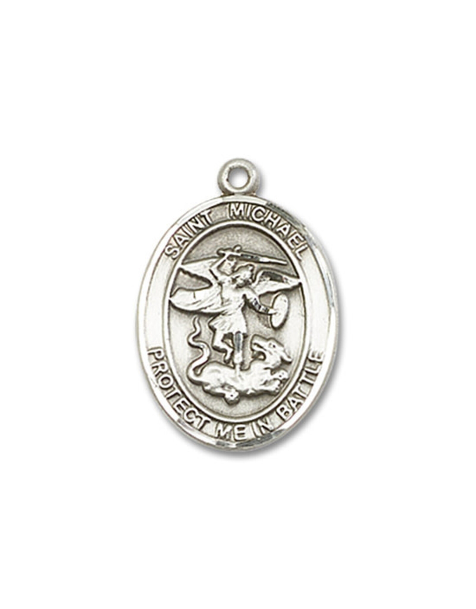 Bliss St. Michael/Guardian Angel Medal, Sterling Silver (3/4" x 1/2")