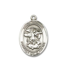 Bliss St. Michael/Guardian Angel Medal, Sterling Silver (3/4" x 1/2")