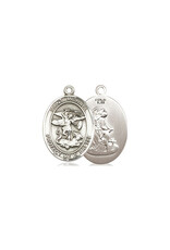Bliss St. Michael/Guardian Angel Medal, Sterling Silver (3/4" x 1/2")
