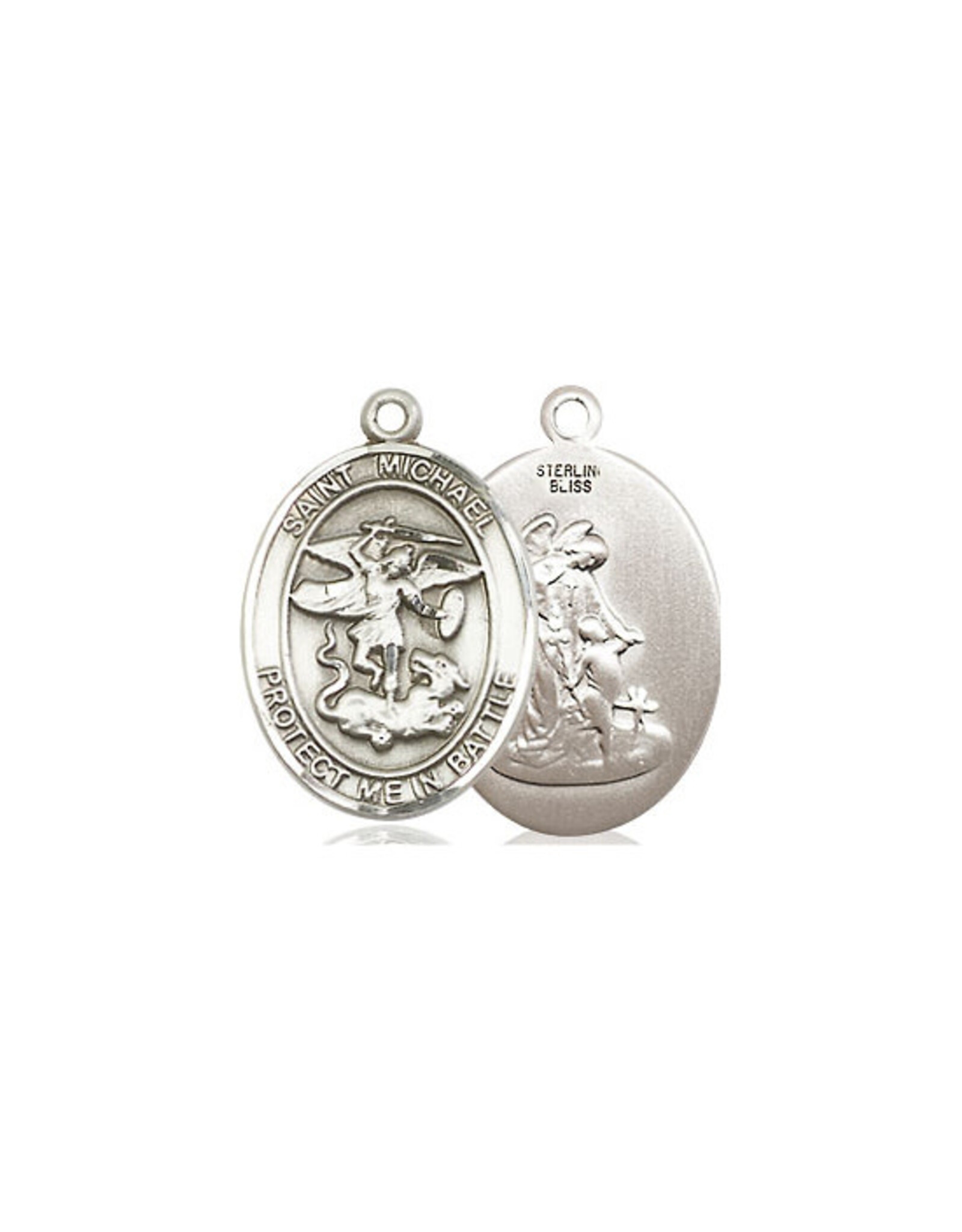 Bliss St. Michael/Guardian Angel Medal, Sterling Silver (3/4" x 1/2")