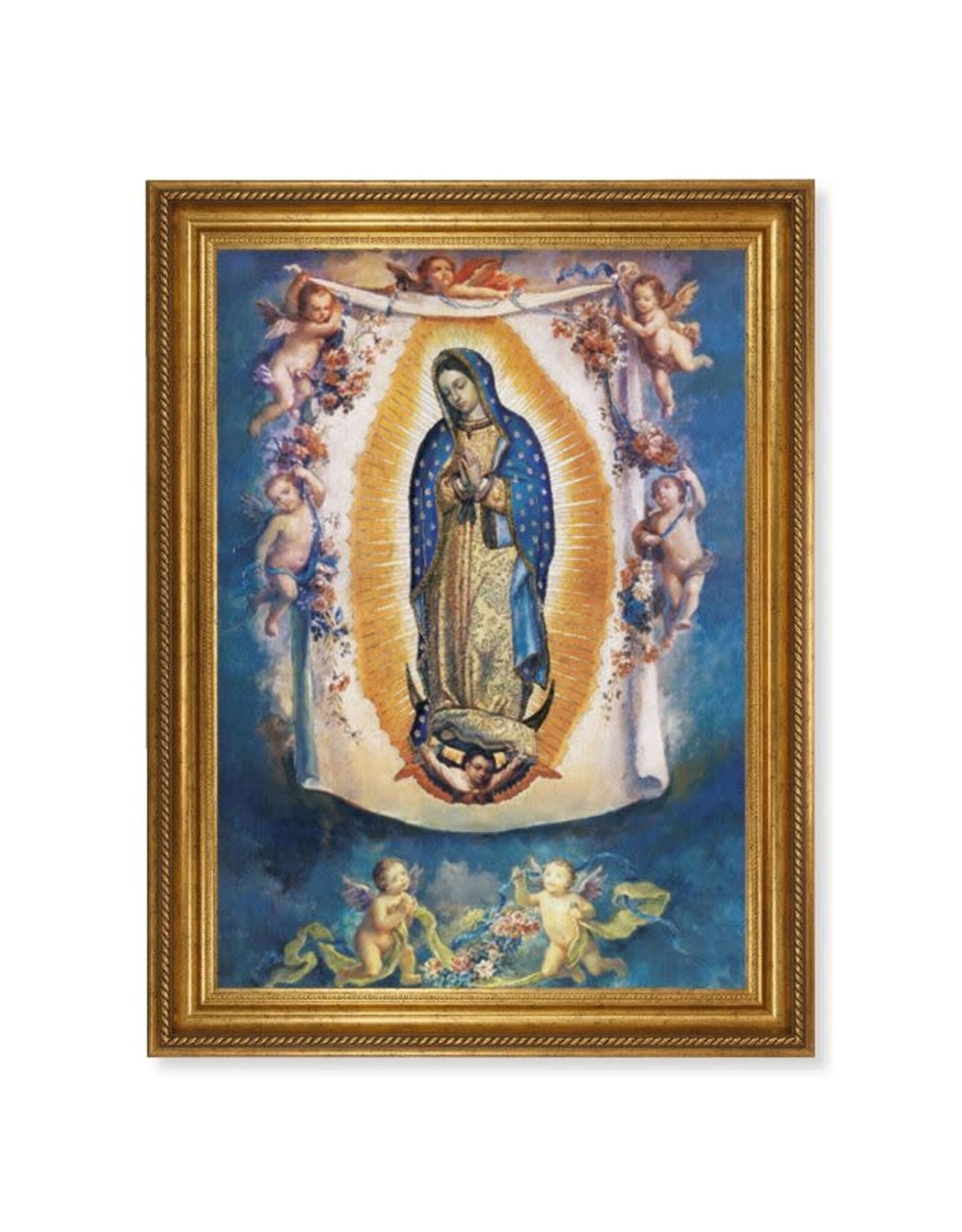 Hirten Our Lady of Guadalupe with Angels Picture - Textured Framed Art (23.5" x 31")