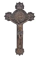 Goldscheider St Benedict Wall Crucifix - Bronze (11")