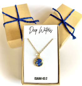 Seeds & Mountains Bible Verse Necklace - Deep Waters (Isaiah 43:2)