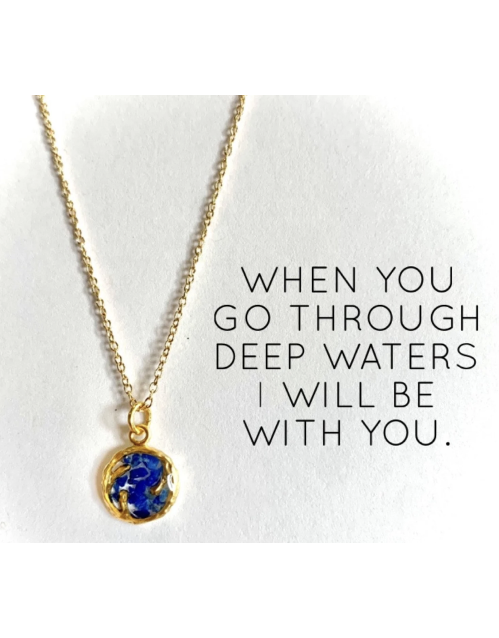 Seeds & Mountains Bible Verse Necklace - Deep Waters (Isaiah 43:2)