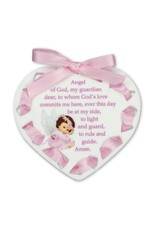 Hirten Ornament - Guardian Angel, Pink Ribbon Heart
