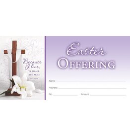 Hermitage Art Offering Envelopes - Easter (Because I Live) (100)