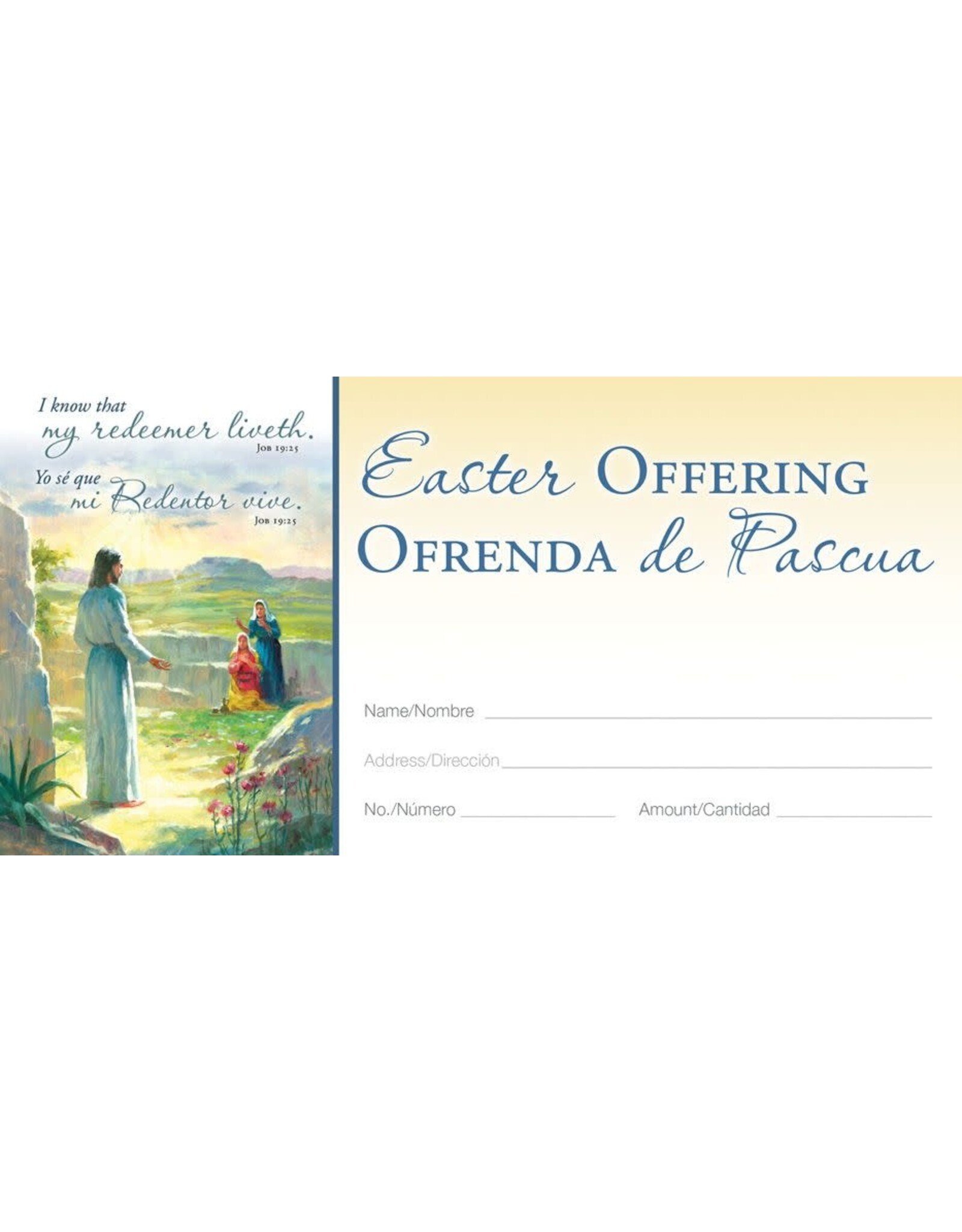 Hermitage Art Offering Envelopes - Easter (I Know My Redeemer Lives), Bilingual (100)