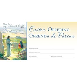 Hermitage Art Offering Envelopes - Easter (I Know My Redeemer Lives), Bilingual (100)