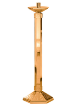Ziegler Paschal Candlestick, 44" H, Hexagonal Column & Base (Brass, High Polish)