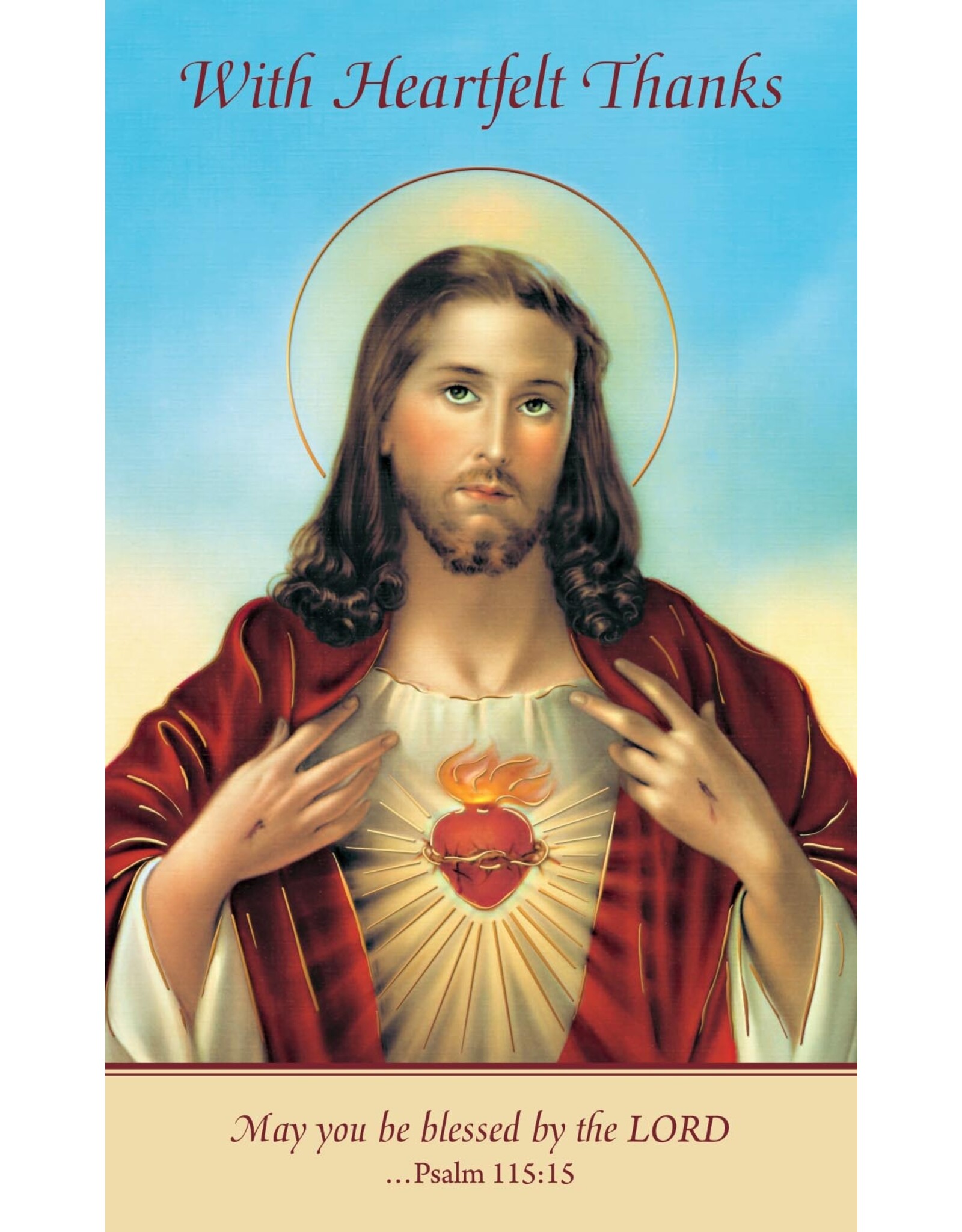 Greetings of Faith Cards (Pack of 8) - Thank You, Sacred Heart of Jesus