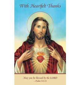 Greetings of Faith Cards (Pack of 8) - Thank You, Sacred Heart of Jesus