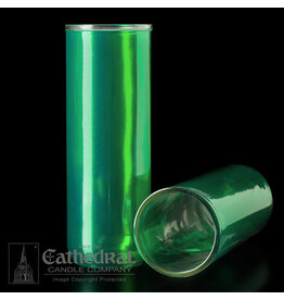 Cathedral Candle 5, 6, 7-Day Glass Globe - Green (Each)