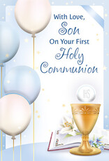 Greetings of Faith Card - First Communion (Son), Balloons