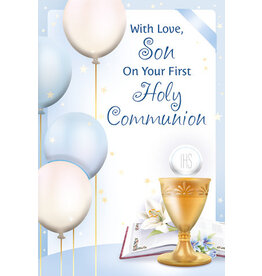 Greetings of Faith Card - First Communion (Son), Balloons