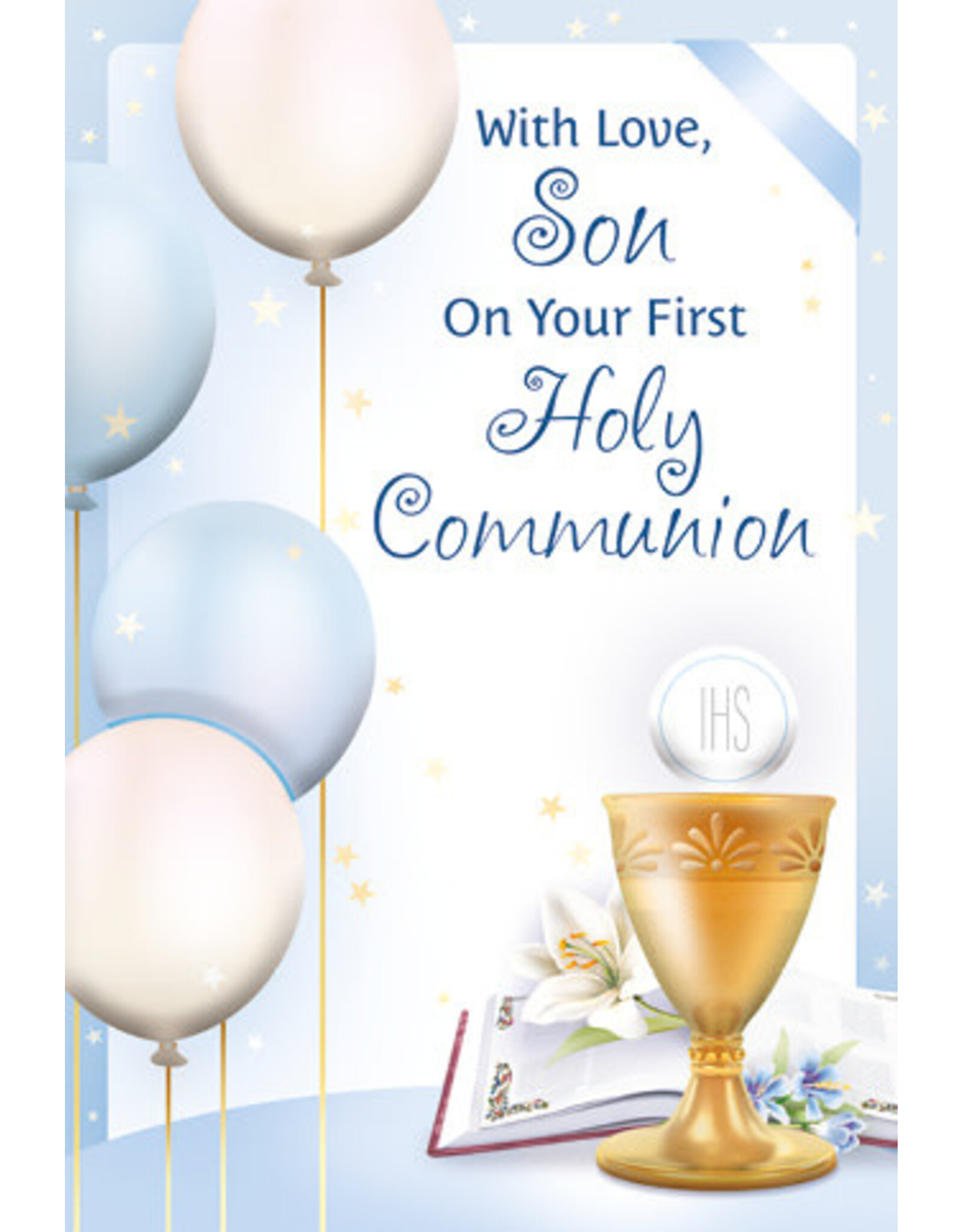 Greetings of Faith Card - First Communion (Son), Balloons