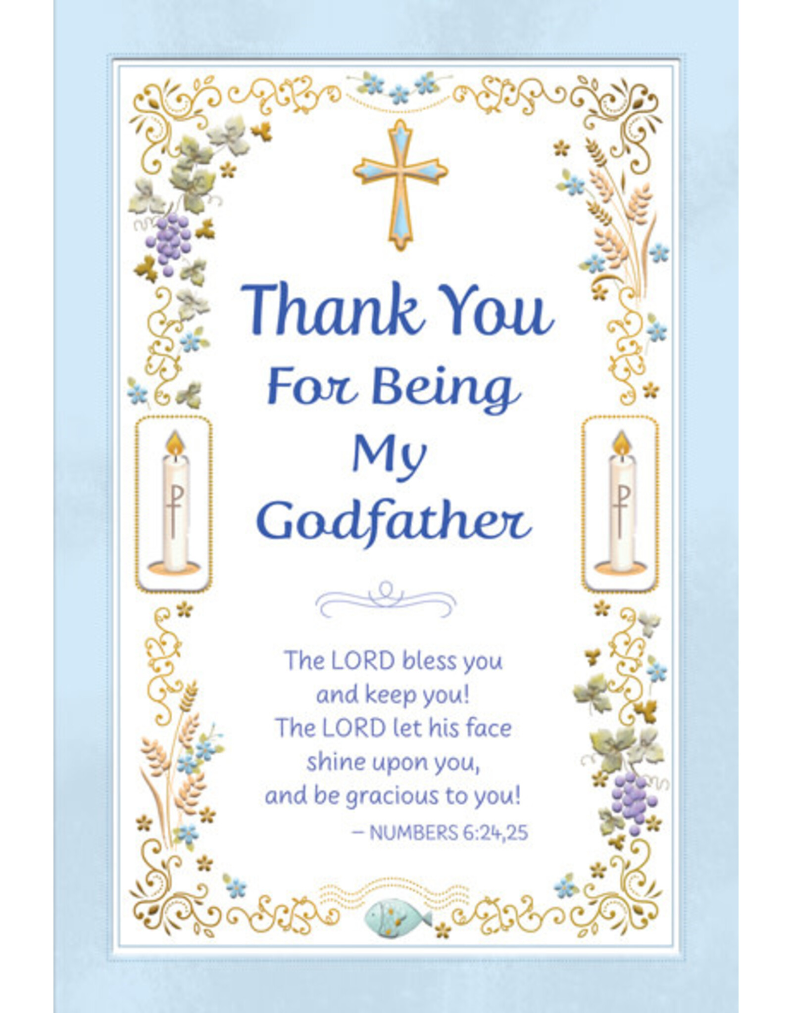 Greetings of Faith Card - Thank You Godfather (Baptism)