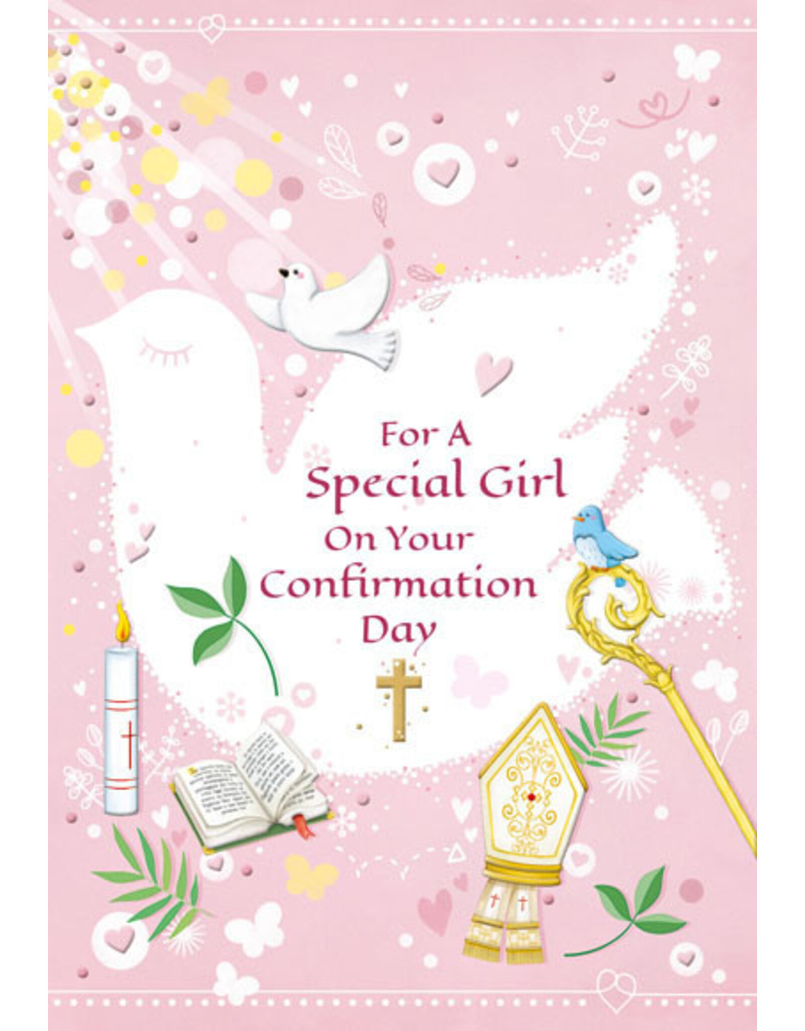 Greetings of Faith Card - Confirmation (Girl), Dove